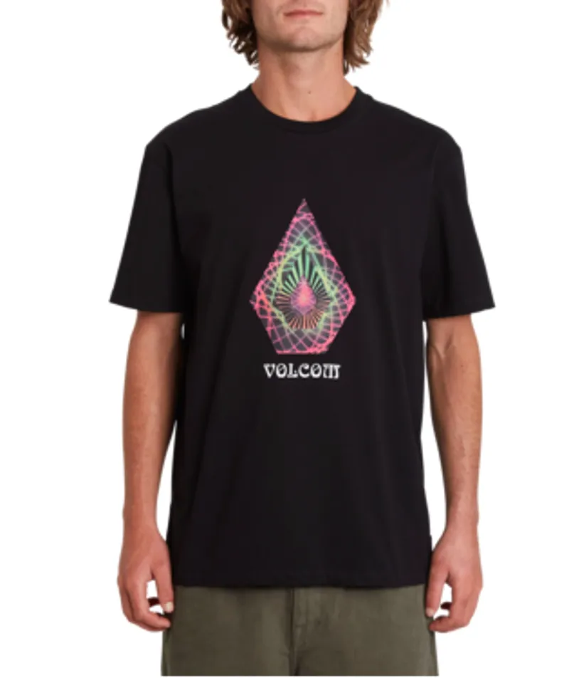 Volcom Star Shields Stone Short Sleeved Basic Tees in Black